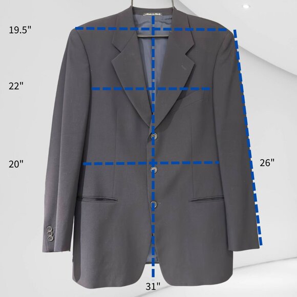 Giorgio Armani Suit Mens US 44 R Dark Blue Virgin Wool 100%, 2 Piece - Picture 13 of 17